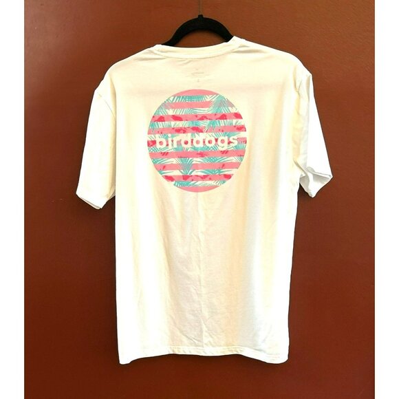 Birddogs White Tee With Pink Logo Size Large Casual Crew Neck Short Sleeve - Picture 1 of 4
